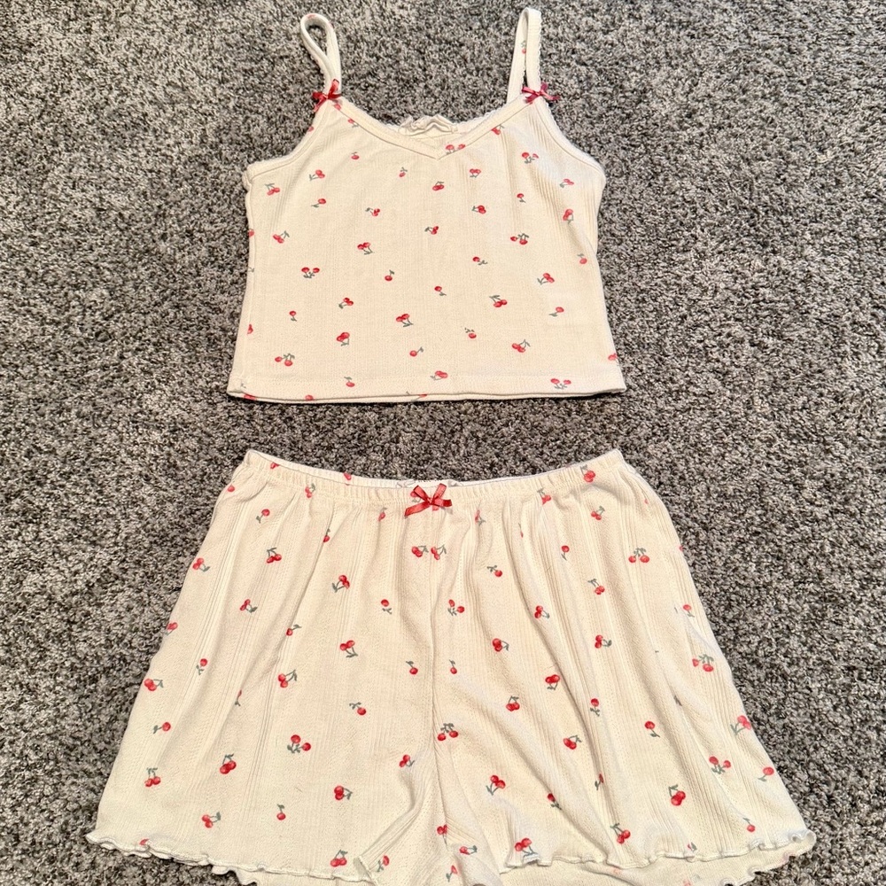 Cherry Print Women's Sleepwear Set